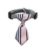 Gentleman Pink Vertical Stripe Neck Tie Collar Adjustable 6-11 Inches