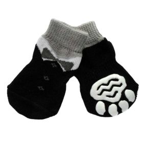 Cute Black Suit 4 Pcs Knitted Socks with anti-slip