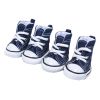 4 Pcs Casual Canvas Denim Blue Dog Shoes, 5# Blue