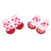 Pink Red Hearts 4 Pcs Knit Dog Socks