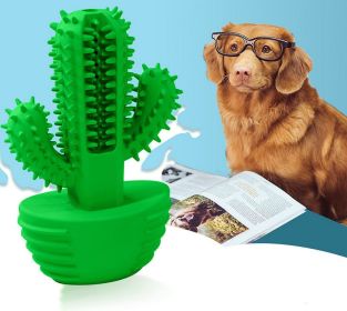 Cactus Shaped Dog Toothbrush Stick-Effective Teeth Cleaning Massager, Natural Rubber, Bite Resistant Chew Toys