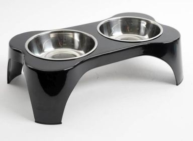 Bowl Set in Elevated Black Feeder