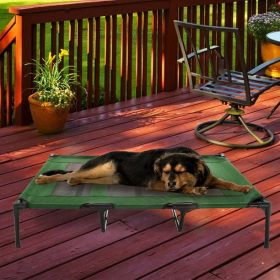 Elevated Dog Bed – Indoor/Outdoor Dog Cot up to 110lbs by Petmaker (Green)