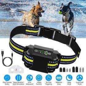 Dog Bark Collar, Rechargeable, Waterproof, Beep-Vibration-Static Stimulation