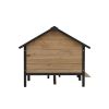 Outdoor Cabin Style Dog House with Porch