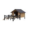 Outdoor Cabin Style Dog House with Porch