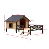 Outdoor Cabin Style Dog House with Porch