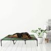 Elevated Dog Bed – Indoor/Outdoor Dog Cot up to 110lbs by Petmaker (Green)