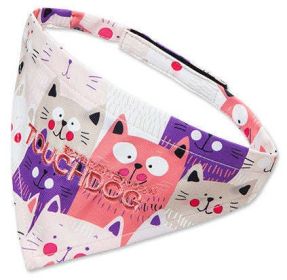 Touchdog 'Head-Popper' Fashion Designer Printed Velcro Dog Bandana (Color: Pink / Purple)